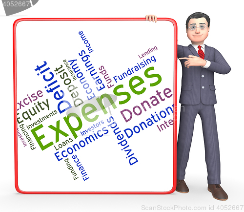 Image of Expenses Word Represents Outgoing Outlays And Budgeting