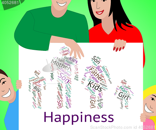 Image of Family Happiness Shows Blood Relative And Cheerful