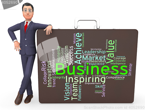 Image of Business Words Represents E-Commerce Wordcloud And Businesses