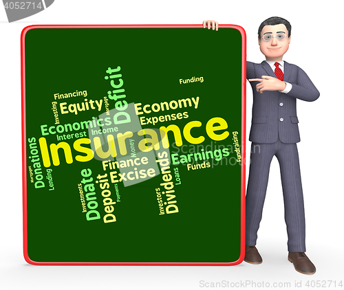 Image of Insurance Word Represents Financial Words And Contracts