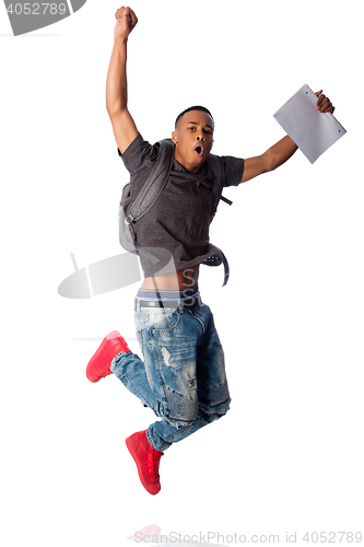 Image of Student jumping because good grades