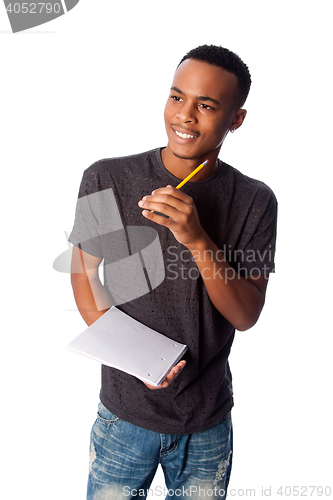 Image of Happy student with notepad