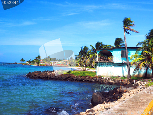 Image of old hotel  beach North End Big Corn Island Nicaragua Central Ame