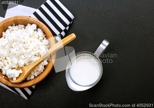 Image of fresh milk and cottage 