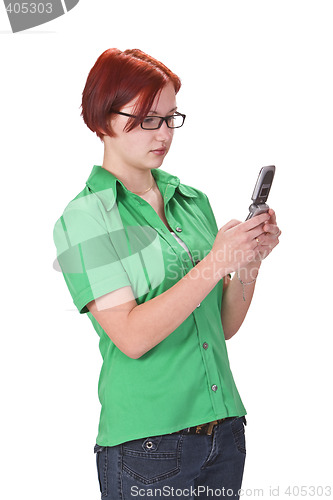 Image of Girl with mobile phone