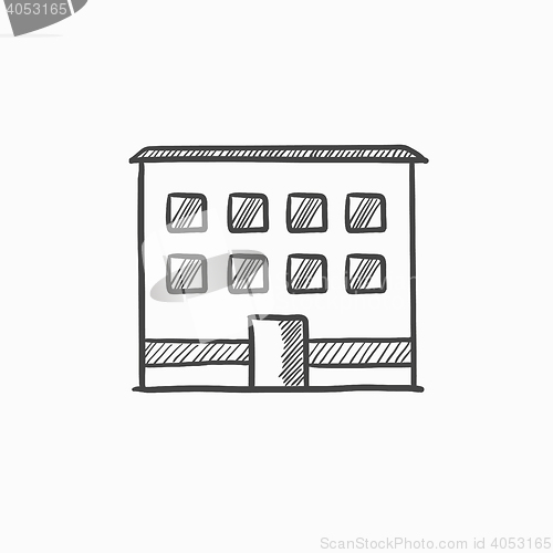 Image of Office building sketch icon.