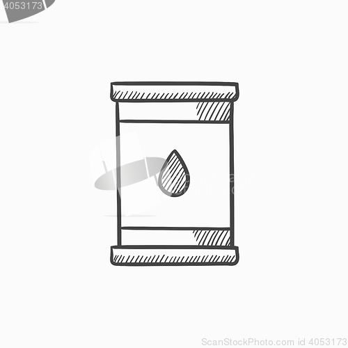 Image of Oil barrel sketch icon.