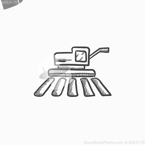 Image of Combine harvester sketch icon.