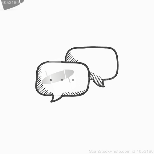 Image of Speech squares sketch icon.