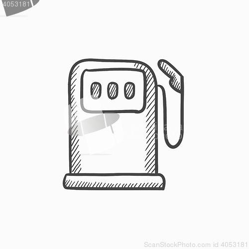 Image of Gas station sketch icon.