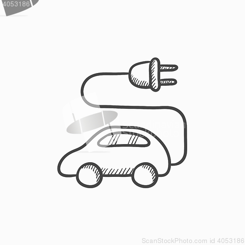 Image of Electric car sketch icon.