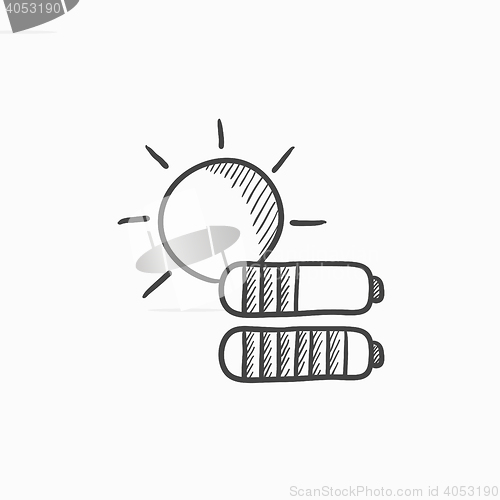 Image of Solar energy sketch icon.