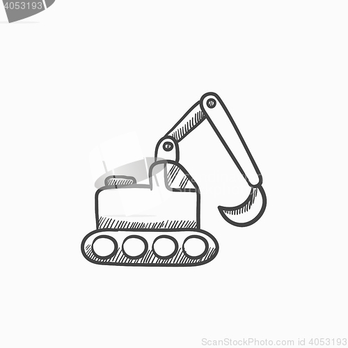 Image of Excavator sketch icon.