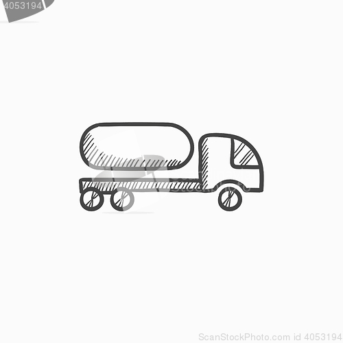 Image of Fuel truck sketch icon.