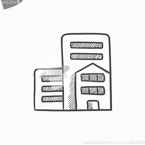 Image of Residential buildings sketch icon.