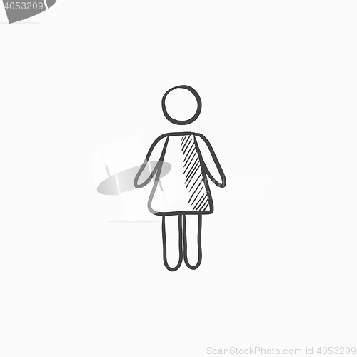 Image of Business woman sketch icon.