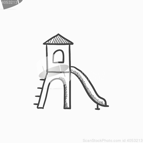 Image of Playground with slide sketch icon.