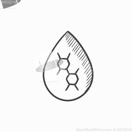 Image of Oil drop sketch icon.