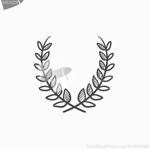 Image of Laurel wreath sketch icon.