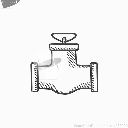 Image of Gas pipe valve sketch icon.