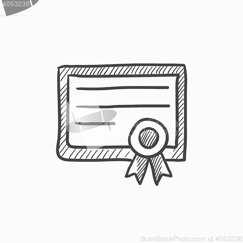 Image of Certificate sketch icon.