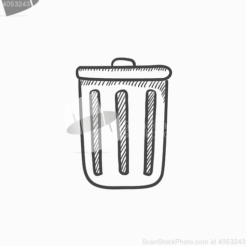 Image of Trash can sketch icon.
