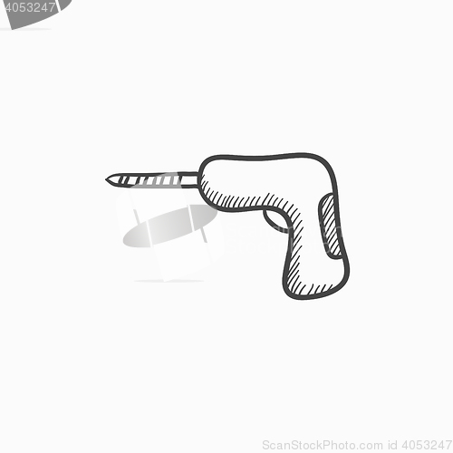 Image of Hammer drill sketch icon.