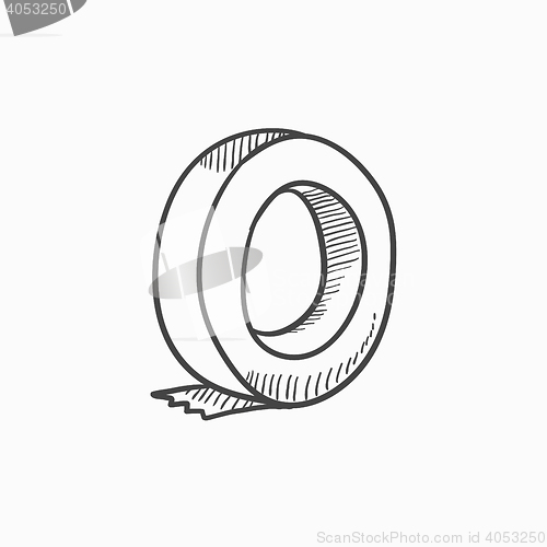 Image of Roll of adhesive tape sketch icon.