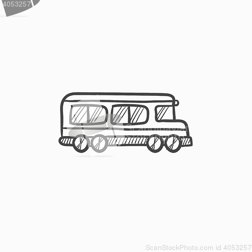 Image of School bus sketch icon.