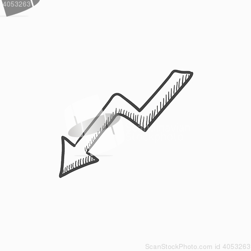 Image of Arrow downward sketch icon.