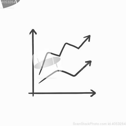 Image of Growth graph sketch icon.