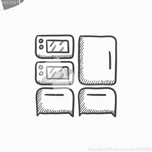Image of Household appliances sketch icon.