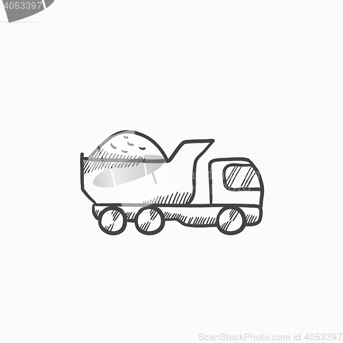 Image of Dump truck sketch icon.