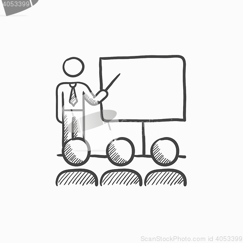 Image of Business presentation sketch icon.