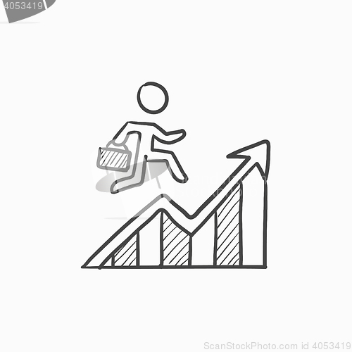 Image of Financial recovery sketch icon.