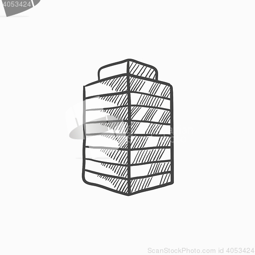 Image of Office building sketch icon.