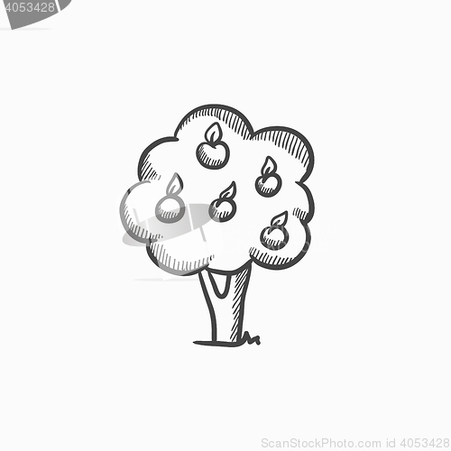 Image of Fruit tree sketch icon.