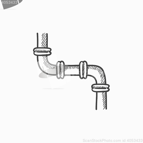 Image of Water pipeline sketch icon.