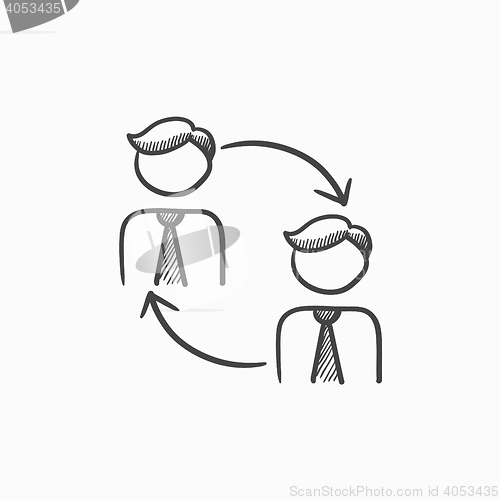 Image of Staff turnover sketch icon.