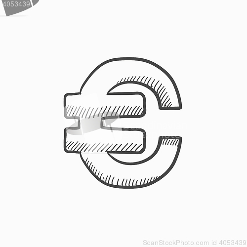 Image of Euro symbol sketch icon.