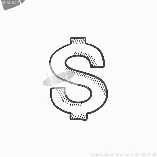 Image of Dollar symbol sketch icon.