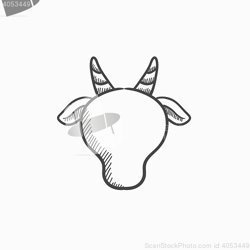 Image of Cow head sketch icon.