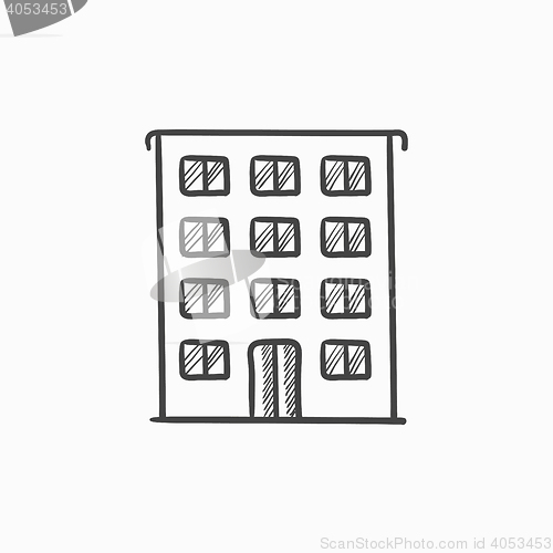 Image of Residential building sketch icon.