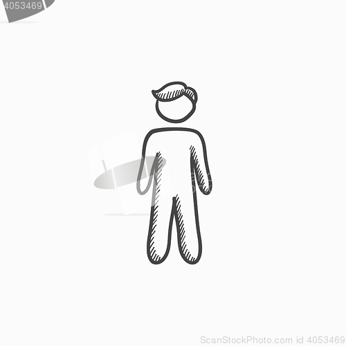 Image of Businessman standing sketch icon.