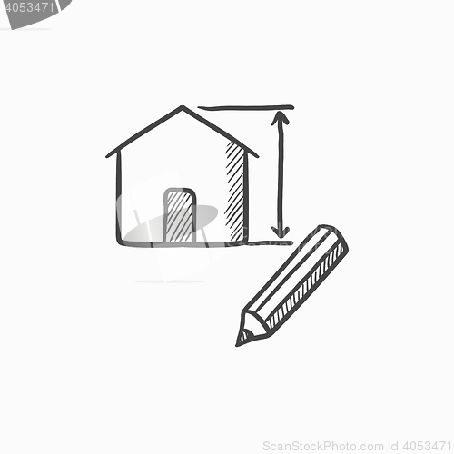 Image of House design sketch icon.