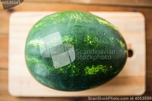 Image of close up of watermelon on cutting board