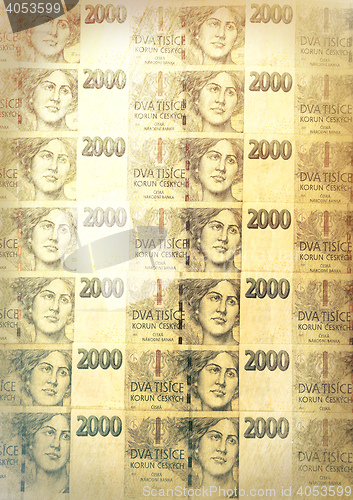 Image of czech banknotes crowns background