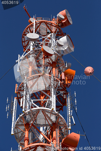 Image of Radio technology tower on the island