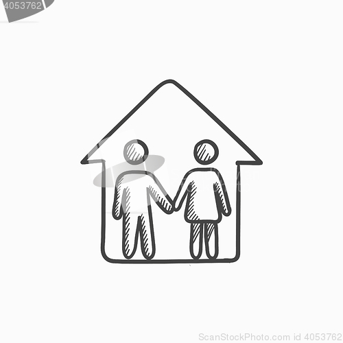 Image of Family house sketch icon.