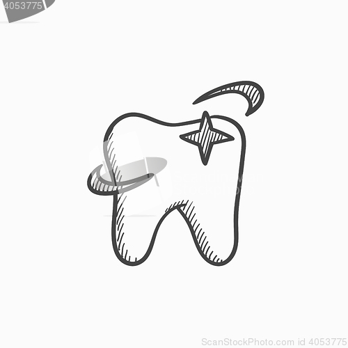 Image of Shining tooth sketch icon.
